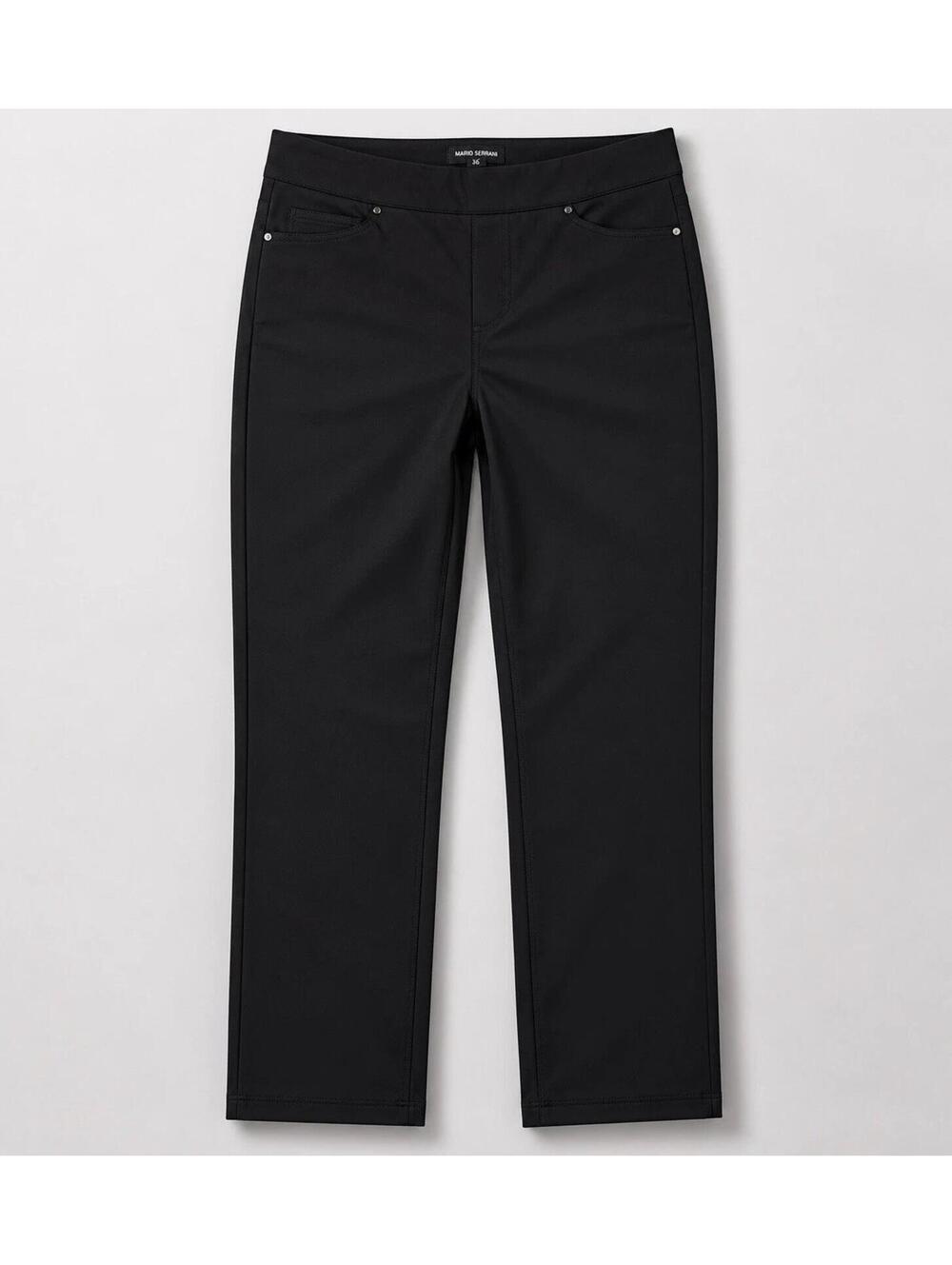 Mario Serrani Stretch Pants Capri Womens M Black Office